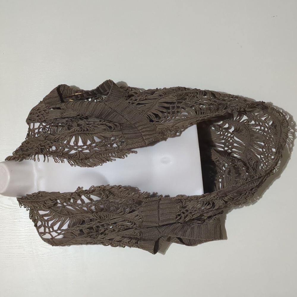 FORLA PARIS cardigan vest brown sweater  size Large NWT